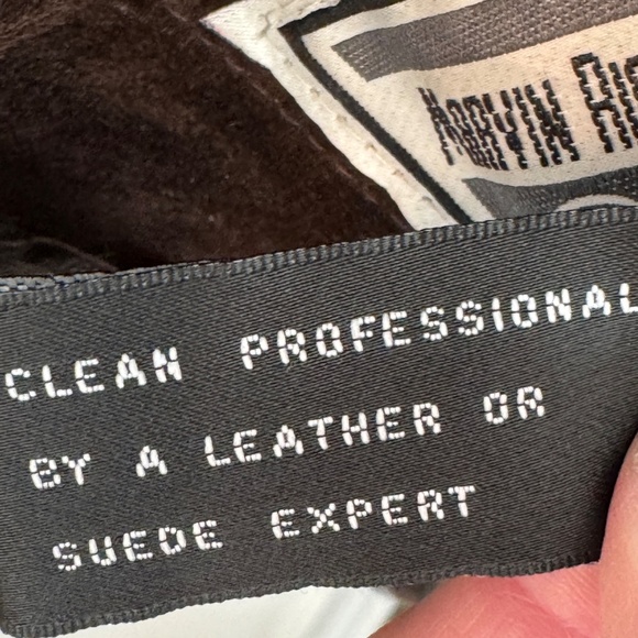 Marvin Richards Faux Suede Chocolate Brown Coat Size M Faux Fur Trim & Lining M - Picture 15 of 16